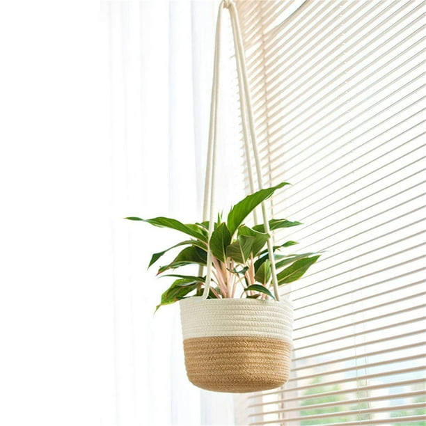 Xihbxyly Ofertas Del Prime Day Liquidación Solo Por Hoy Cesta Colgante para Plantas de Macramé, para Interior y Exterior, con Cuerda de Algodón