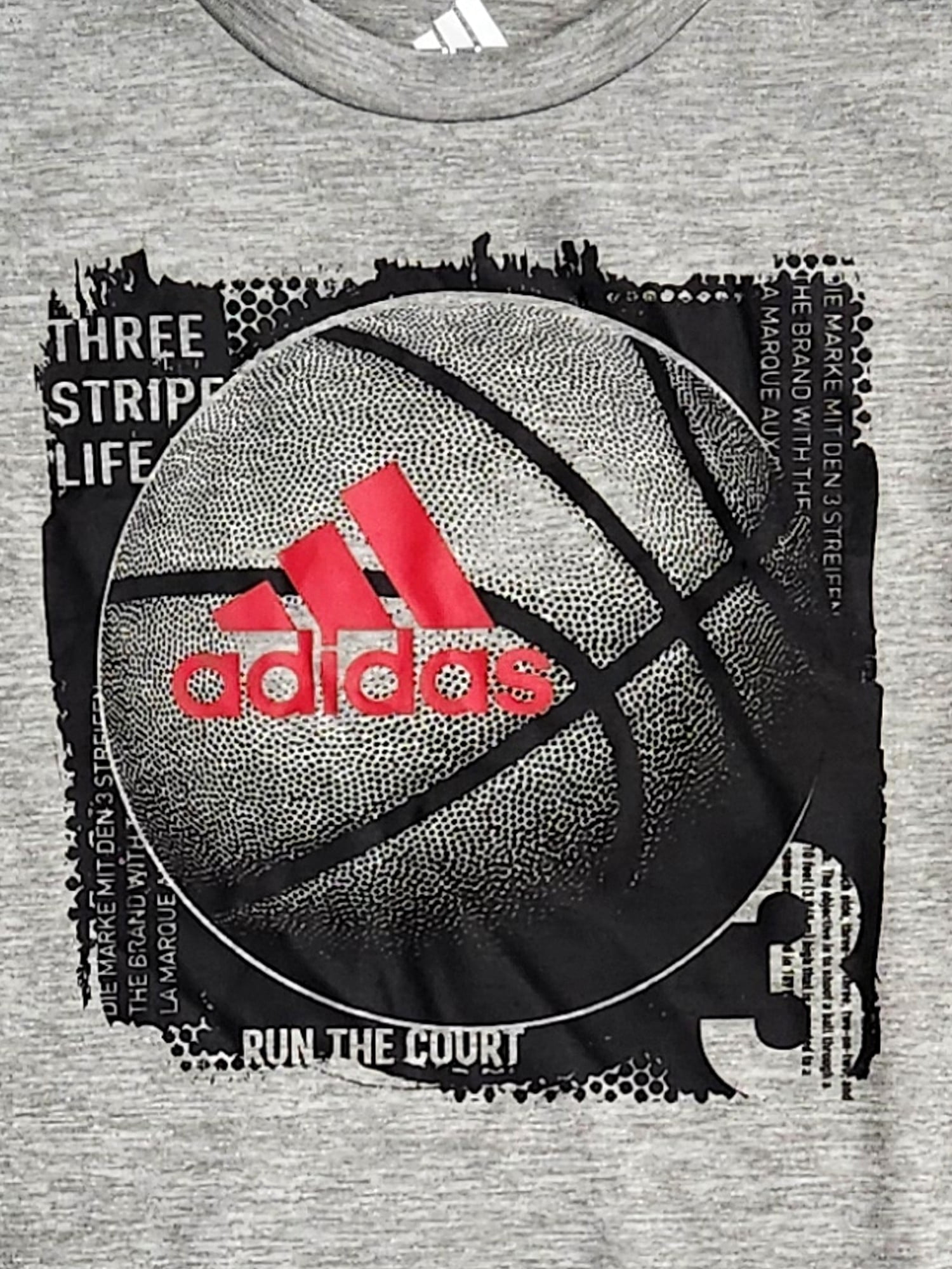 Adidas Boys Gray With Black Logo Athletic Quick Dry Long Sleeve T-Shirt Size 4