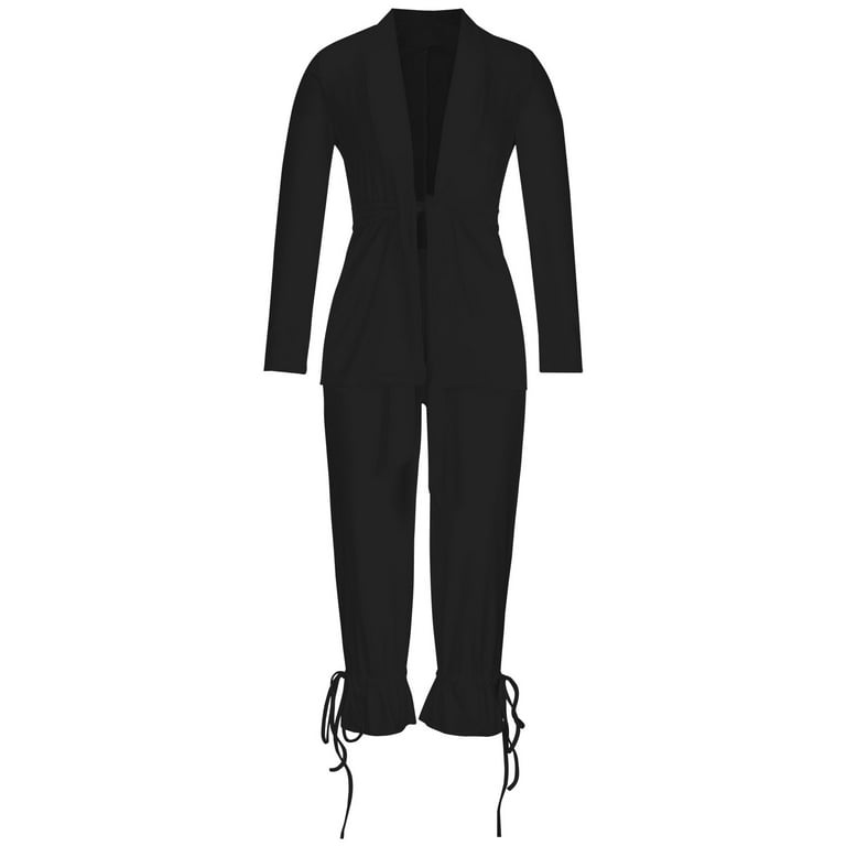 Women's Long Sleeve Solid Suit Pants Casual Elegant Business Suit