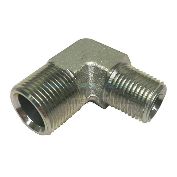 Steel 90º Male REDUCING Elbow 3/4" Male NPT x 1/2" MNPT HYDRUALIC/Fuel/AIR/Water/Oil/Gas/WOG