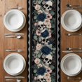 thumbnail image 6 of Halloween Table Runner - 60 Inch Long, Kitchen Dining Table Runner Dresser Scarves, Boho Horror Skull Flower Leaf Black Farmhouse Decor for Coffee Tables Wedding Party Banquet, 6 of 8