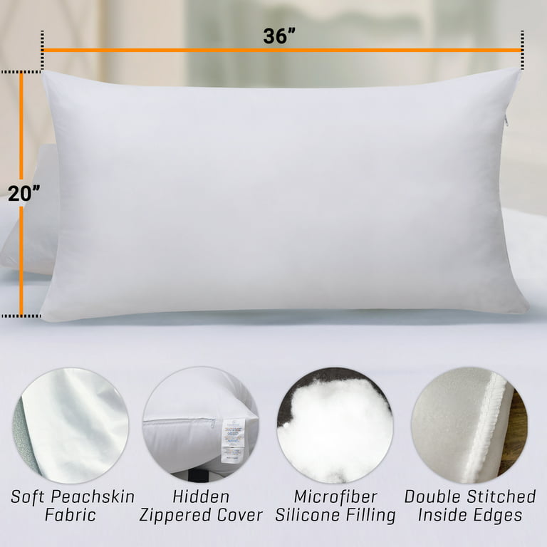 Queen Size 4 Pack Pillow Inserts, Pillows for Sleeping 4 Pack, Hotel  Pillows for Side Back & Stomach Sleepers, Down Alternative Microfiber Soft  Plush
