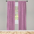 thumbnail image 4 of Ambesonne Abstract Window Curtains, Round Motifs in Rhombus, Each 28" W x 95" L, Pale Yellow Purple, 4 of 4