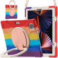 thumbnail image 2 of Funda con soporte de anillo ajustable para iPad de 9,7 pulgadas (2018) con correa para el hombro, gran soporte de anillo ajustable, protección contra golpes., 2 of 5