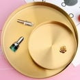 thumbnail image 3 of Large Round Gold Serving Tray 30CM/12 Inch Decorative Vanity Tray Jewelry Makeup Organizer Bar Tray Serving Tray for Coffee, Tea, Drinks, Candle, Wine, Tableware, Perfume Room Decor, 3 of 7