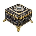 thumbnail image 4 of EHJRE Square Jewelry Box Small Trinket Box High End European Small Metal Decorative Jewelry Box Keepsake Gift Box Case for Necklace Gold Blue, 4 of 9