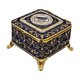 thumbnail image 4 of Joyero cuadrado, cofre del tesoro, joyero decorativo para pendientes Azul dorado, 4 of 9