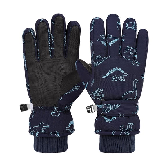 Snow Mittens for Boys Thermal Warm Lined Waterproof Winter Gloves Kids Outdoor Ski Gloves for Ages 11-15 Years Girls