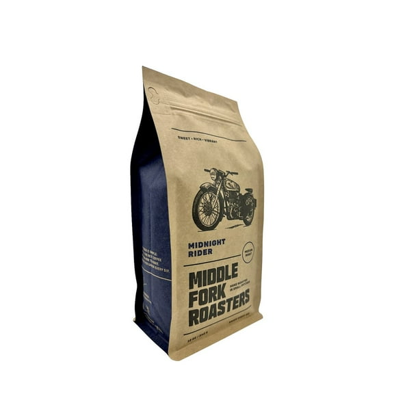 Midnight Rider - Roasted by Middle Fork Roasters - Whole Bean Coffee - 12 Ounce Bag