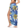 thumbnail image 2 of Uourmeti Trippy Hibiscus Beach Cover Ups for Women Chiffon Beach Pareos Soft Scarf Blouse for Swimwear, 2 of 7