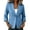 Blue, variant on 3/4 Sleeve Blazer for Women Solid Color Dressy Casual Open Front Button Suit Jacket LightWeight Work Office Outerwear