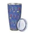 thumbnail image 2 of Uemuo New-York City Print Travel Coffee Mug ,20oz Double-walled Car Cup ,Stainless Steel Insulated Tumbler Leak-proof Travel Cup Reusable Straw Car Cup-Straw Two-piece Set, 2 of 8