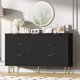 thumbnail image 1 of Qinaqin Negro Fluted Madera cm de Profundidadresser con Profundidadorado Alturaandles 6- Profundidadrawer Organizador para Dormitorio Living Sala Alturaallway o, 1 of 7