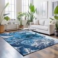 thumbnail image 3 of Large Area Rugs 5'x8', Ocean Blue Octopus Carpet Runner Indoor Outdoor Rugs Home Decor Aesthetic, Nautical Castle Coastal Lighthouse Non Slip Mats Washable Accent Rug for Living Room Bedroom, 3 of 8