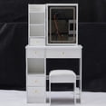 thumbnail image 5 of Rugerasy Left Drawer Vanity Table with LED Mirror & Multi-layer Storage, 5 of 9