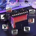 thumbnail image 2 of Games Organizer Station with Controller Charger, Charging Dock for Nintendo Switch 2, Display Rack Holder for Switch 2 Dock, Game Cases & Pro Controllers, Accessories Stand with RGB Lighting, 2 of 7