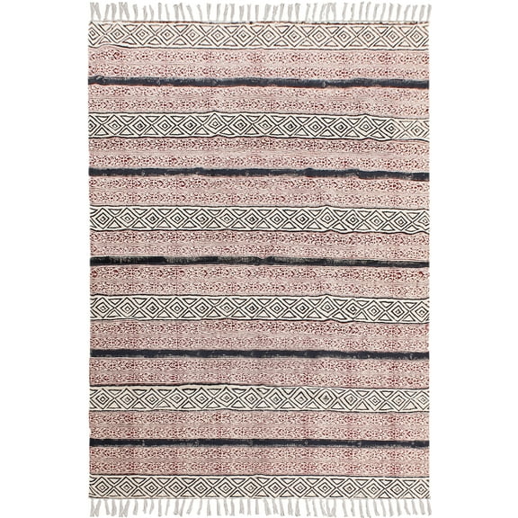 Casavani Indian Handmade Cotton Entrance Rug, Red 2x3 feet
