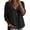 Black, variant on 3/4 Length Sleeve Womens Tops Cotton Linen Lace Floral Eyelet Blouses Peplum Loose Fit Casual Tunic Clothes Blue