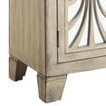 thumbnail image 4 of Benjara Console Table with 2 Glass Doors and Floral Motif- Antique White, 4 of 6