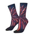 thumbnail image 1 of Balery Fireworks3 Calcetas Largas con Estampado para Hombre y Mujer – Suaves y Transpirables, Talla Única (US 5-11), 1 of 6