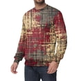 thumbnail image 4 of GrmtClth Sweatshirts for Men Fashion Texture Pattern Lightweight Pullover Top Long Sleeve Crewneck Sweatshirts Red XXXL, 4 of 7