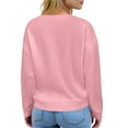 thumbnail image 4 of ASDFVBKG Women Waffle Henley Tops V Neck Button Down Long Sleeve Solid Color Casual Pullover Leisure Trendy Blouse Loose Fit 2025 Fall Tunic Tshirt Top Pink S, 4 of 4