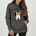 thumbnail image 2 of YAYUBA Women Pet Carrier Sweatshirt Puppy Kitten Holding Hoodies Long Sleeve Pouch Tops,M, 2 of 9
