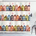 thumbnail image 1 of Ambesonne Amsterdam Shower Curtain, Funky Houses on Streets, 69"Wx70"L, Pale Eggshell Multicolor, 1 of 3