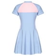 thumbnail image 2 of Sholeno Girls One Piece Short Sleeve Swim Dress Color Block Rash Guard Sport Swimwear Bathing Suit Light Blue 13-14, 2 of 7