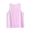 thumbnail image 5 of Stripe Tank Top for Women Crew Neck Sleeveless Loose Fit Button up Casual Tee Shirts Summer Fashion Tunic Tops Blouse Pink, 5 of 7