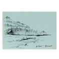 thumbnail image 3 of Sketchy Cutting Board, View of Pine Forest by the Lake with Mountains in Rural Countryside Nature Scenery, Decorative Tempered Glass Cutting and Serving Board, Small Size, Black White, by Ambesonne, 3 of 5