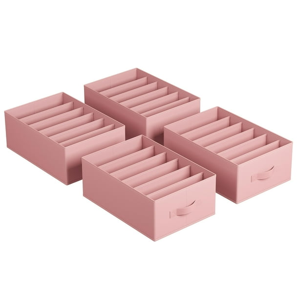 Organizadores de ropa SONGMICS, 6 compartimentos, 4 unidades, color rosa gelatina