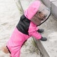 thumbnail image 3 of Flmtop Veste Imperméable Imperméable en Simili Cuir pour Chien de Compagnie pour Rose Pluvieux, 3 of 9