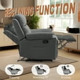 thumbnail image 3 of Korser Sillones Reclinables Pequeños para Espacios Reducidos,Sillón Reclinable Manual con Bolsillos Laterales es Adecuada para la Sala de Estar,Pana, Gris, 3 of 7