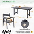 thumbnail image 2 of Jocisland 7 Piece HDPE Outdoor Dining Set, 71" Table with 6 Chairs, Patio Furniture, Grey, 2 of 9
