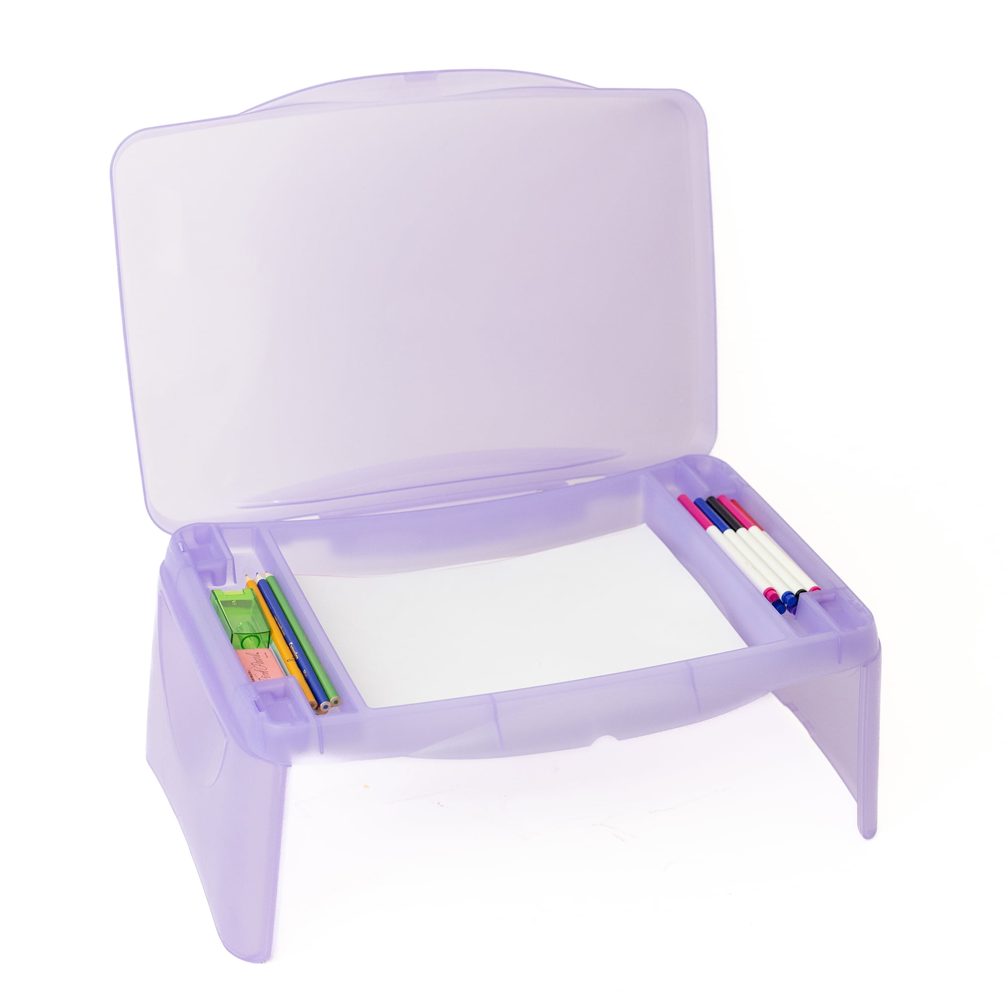Everything Mary Foldable Lap Desk, Purple - Storage Lap Desk for Arts, Crafts, School, Reading, and More