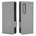 thumbnail image 5 of Galaxy Z Fold4 Wallet Case and Cover with Card Slots, Allytech Lychee Pattern PU Leather Flip Anti-Scratch Magnetic Closure Kickstand Case for Samsung Z Fold 4 5G 2022, Gray, 5 of 5