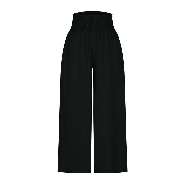 Jyeity Fall Style Without The Big Bucks, Spring/Versatile Wide Leg Pants  Butt Lifting Leggings For Women Black Size S(US:4)