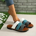 thumbnail image 4 of LOVZFMLL Flat Sandals for Women 2025 Slip On Open Toe Slides Sandals Summer Casual Outdoor Beach Vacation Slippers Green 9, 4 of 7