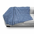 thumbnail image 3 of Blue and White Soft Flannel Fleece Throw Blanket, Oriental Dragonfly Motifs Inspirations on Blue Backdrop, Cozy Plush for Indoor and Outdoor Use, 50" x 70", Blue and White, by Ambesonne, 3 of 6