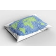 thumbnail image 2 of Ambesonne World Map Pillow Sham, Fingerprint World Map, 26" X 20", Navy Blue Green, 2 of 2