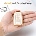 thumbnail image 4 of OFFCURVE Key Fob Cover for 2018-2022 Toyota RAV4 Camry Corolla Avalon C-HR Prius GT86,White Gold, 4 of 7