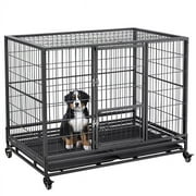Heavy Duty Collapsible Dog Kennel and Crate Pet Playpen Indoor Outdoor Black