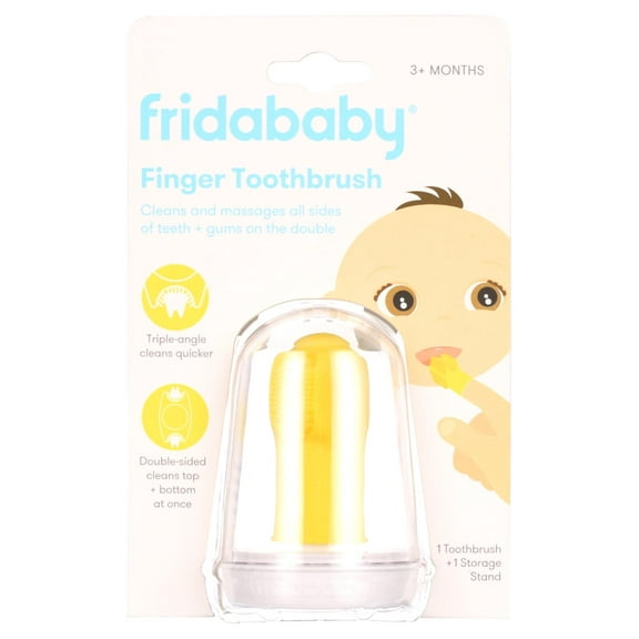Frida Baby SmileFrida Finger Toothbrush for Baby to Infant Dental Care, Yellow