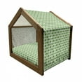 thumbnail image 2 of Irish Pet House, Classical Argyle Diamond Line Pattern with Crosswise Lines Old Fashioned, Outdoor & Indoor Portable Dog Kennel with Pillow and Cover, 5 Sizes, Green Pale Green White, by Ambesonne, 2 of 5