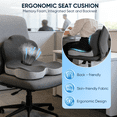 thumbnail image 4 of ‌AMTPM Seat Cushion with Lumbar Support - L-Shaped Ergonomic Memory Foam Office Chair Cushion for Long Hours, Car Seat & Home Office (Black/Gray), 4 of 8