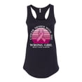 thumbnail image 2 of Wild Bobby Cancer Messed With the Wrong Girl Breast Cancer Awareness Women Racerback Tank Top, Black, Small, 2 of 6