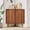 30" Arched-Walnut, variant on Weselon Triangular Corner Storage Cabinet with 2 Doors for Bathroom, Floor Corner Storage Cabinet, Freestanding Corner Cabinet , Brown