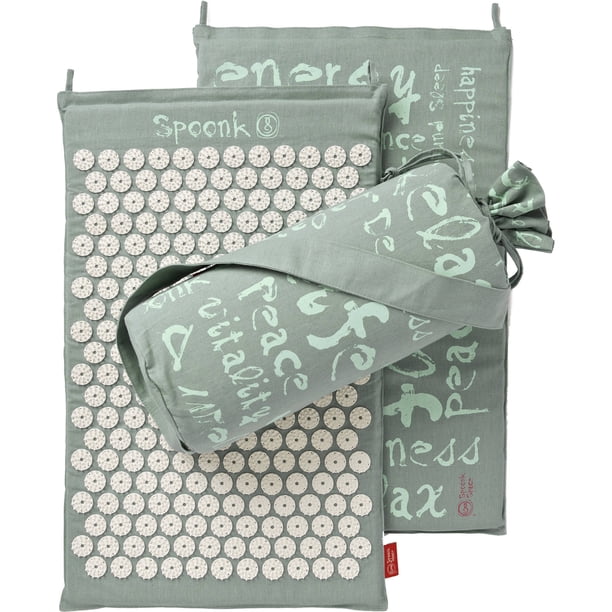 Spoonki Spoonk Hemp Acupressure Massage Mat with Carrying Bag, Sage - Walmart.com