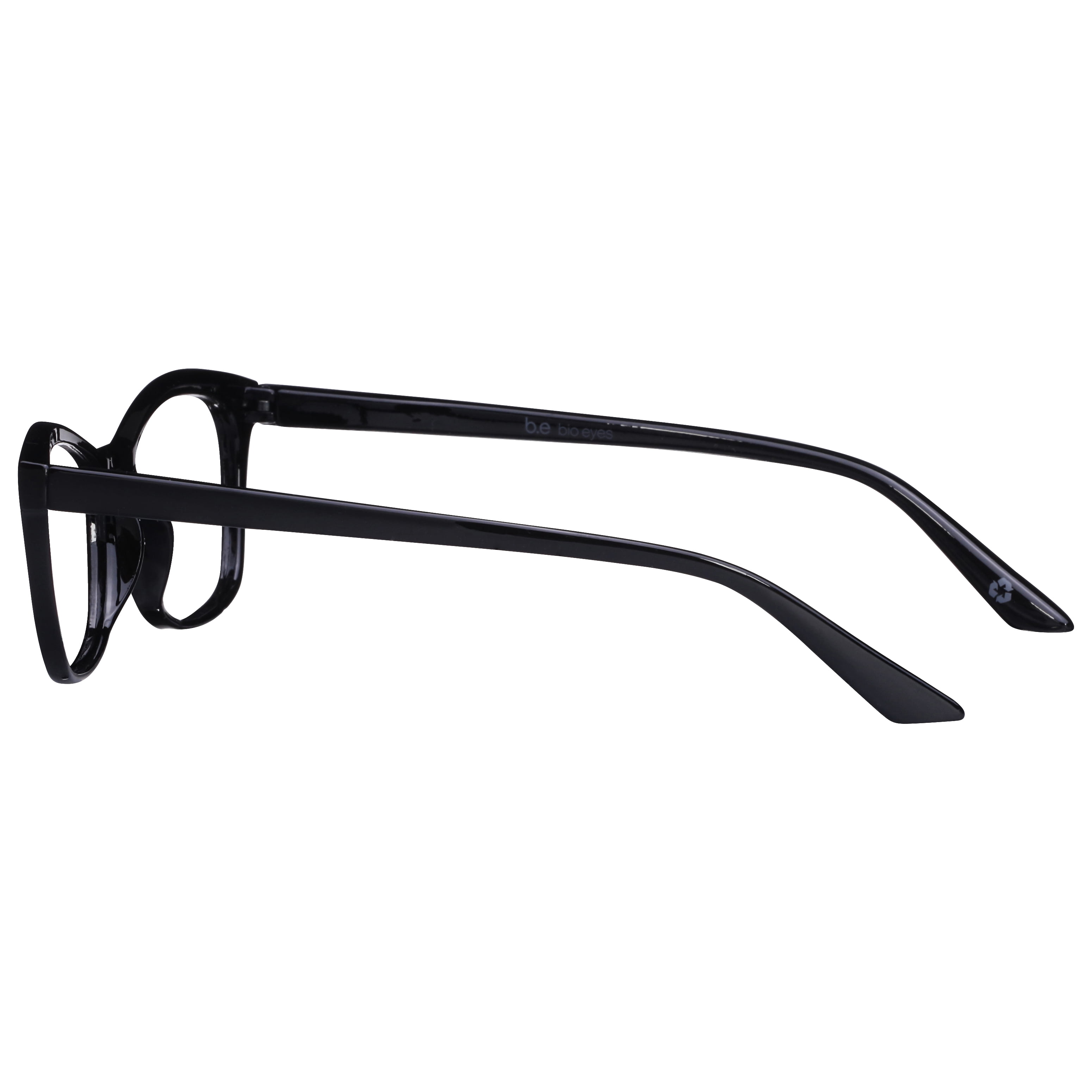 (2 pack) B.E Bio Eyes Womens Cateye Reading Glasses Made from Recycled Plastic Hazel +1.50 in Black